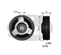 Puleggia albero motore TVD1030 GATES per AUDI VW SKODA