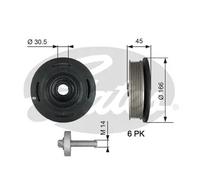 GATES TVD1041A Puleggia cinghia albero a gomiti Puleggia Albero Motore Puleggia albero motore Puleggia motore