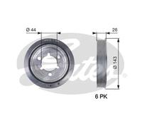 GATES TVD1055 Puleggia cinghia albero a gomiti Puleggia Albero Motore Puleggia albero motore Puleggia motore
