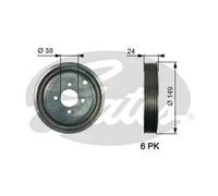 GATES TVD1099 Puleggia cinghia albero a gomiti Puleggia Albero Motore Puleggia albero motore Puleggia motore