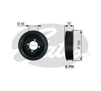 Puleggia albero motore TVD1130 GATES per OPEL CHEVROLET