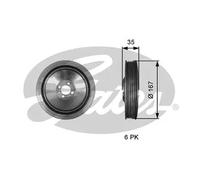 GATES TVD1135 Puleggia cinghia albero a gomiti per OPEL ZAFIRA B (A05) 167mm
