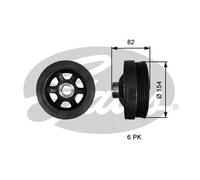 Puleggia albero motore TVD1139 GATES per MERCEDES-BENZ PUCH