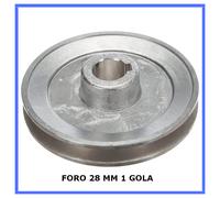 Puleggia alluminio motore elettrico foro 28 mm 1 gola per compressore betoniera