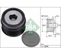 Puleggia alternatore INA 535 0281 10 per DODGE CALIBER 1.8 2006-2009