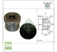 Puleggia alternatore ruota libera Ina per BMW 7 E65 E66 E67 730 Z4 E86 3.0 E85