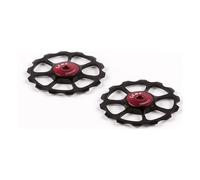 Puleggia Ceramica Nera 10/11 Velocità (12-14 Denti) per Deragliatore Shimano a Gabbia Lunga