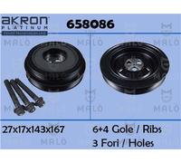 Puleggia cinghia, albero a gomiti MALO 658086 per BUGATTI CITROËN FIAT FORD PEUG