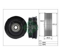 INA Puleggia cinghia albero a gomiti 544 0069 10 antivibrante per BMW 3 E46 320 D