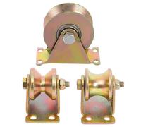 Puleggia con scanalatura a V/U con staffa, rullo rigido con rotelle per carichi pesanti per cancelli scorrevoli, uso industriale ed esterno, capacità 200 kg 2 pcs 3.5"(90mm-U)