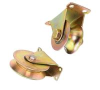 Puleggia con scanalatura a V/U con staffa, rullo rigido con rotelle per carichi pesanti per cancelli scorrevoli, fune metallica, fitness all'aperto, capacità di 200 kg 4 pcs 2.8"(70mm-U)