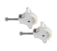Puleggia - Confezione da 2 pulegge per stendibiancheria da 4 cm, Colore Bianco, realizzate in plastica Resistente, Ideali per la Posa di Indumenti.