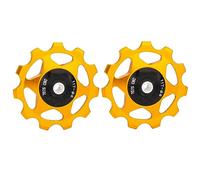 Puleggia del deragliatore posteriore for bicicletta 11T/13T, ruota di guida in lega di alluminio compatibile con assi da 4 mm/5 mm for mountain bike e bici da strada(Gold,11T)