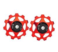 Puleggia del deragliatore posteriore for bicicletta 11T/13T, ruota di guida in lega di alluminio compatibile con assi da 4 mm/5 mm for mountain bike e bici da strada(Red,13T)