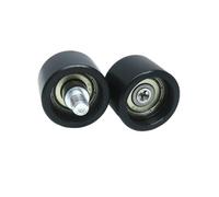 Puleggia della ruota con cuscinetto in POM da 2 pezzi da 25 mm di diametro con vite M6 BS62625-18C1L8M6 Rullo in nylon con filettatura esterna con diametro esterno di 25 mm