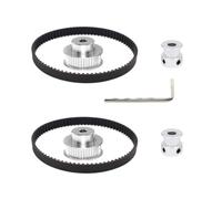 Puleggia dentata in alluminio Befenybay 2Kit 2GT con ruota sincrona da 20 e 40 denti, foro 6,35 mm, con 2 cinghie da 6 mm di lunghezza, 200 mm di