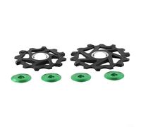 Puleggia deragliatore posteriore con cuscinetti in ceramica per SRAM AXS, 2 pezzi, 12T+14T, perfetta per aggiornare la tua moto (verde)