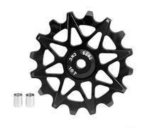 Puleggia deragliatore posteriore per bicicletta, 10T/16T, con cuscinetto guida, cuscinetto a sfera in porcellana e due boccole per compatibilità con trasmissione a 6 12 velocità (16T nero)