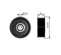 Puleggia di deviazione/guida, cinghia Poly-V GATES T36170 per T 15.607 2004-2019