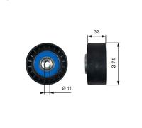 Puleggia di deviazione/guida, cinghia Poly-V GATES T36518 T 8.867 2004-2019