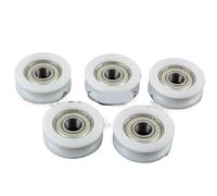 Puleggia di guida con cuscinetti a sfere a gola profonda 625 in plastica di nylon da 10 pezzi, 5 * 24 * 7mm