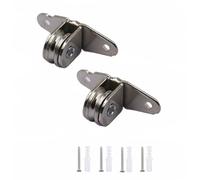 Puleggia di rinvio con cuscinetti duplex, puleggia a fune con cuscinetti a sfera, pulegge di rinvio in metallo, con 4 viti e 4 manicotti in plastica bianca (2 pezzi)