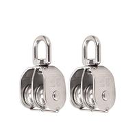 Puleggia Doppia 2 Pezzi, Carrucola M25 Carrucola Doppia in Acciaio Inossidabile 150 Kg Cuscinetto Ruota Puleggia Girevole