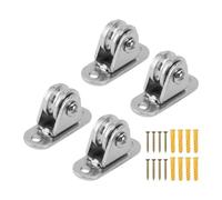 Puleggia fissa in acciaio inox con blocco di puleggia piccolo, silenziosa, montata a parete for attrezzatura fai da te, guida for funi metalliche, cancello scorrevole(4pcs)