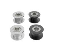 Puleggia folle GT2 20 denti 16 denti forma H foro 3mm 5mm con cuscinetti for parti della stampante 3D 2GT larghezza cinghia dentata 6mm 10mm(Silver,20T W10 B5 without T)