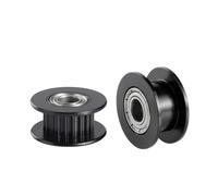 Puleggia folle sincrona 2GT da 20 denti, foro 5 mm con cuscinetti, cinghia di distribuzione GT2 nera, larghezza 6 mm for I3 Ender 3 CR10(Black,5pcs)