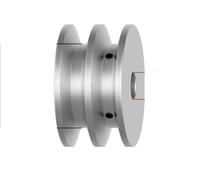 Puleggia for cinghia trapezoidale di tipo A, puleggia for cinghia trapezoidale in lega di alluminio a doppia scanalatura, ruota motrice del motore, chiavetta regolabile tipo 40/60/80 mm(8mm)