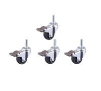 Puleggia for tavolino da caffè con ruota piatta da 4 pezzi/lotto da 1,25 pollici in PP nero(Screw-Brake-M8)