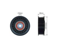 NTY Rullo tenditore, Cinghia Poly-V compatibile con VW VAG RNK-VW-029