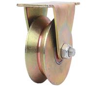 Puleggia industriale da 10,2 cm per funi metalliche, con staffa in acciaio a V e rulli con cuscinetti a sfera, per sollevamento pesi, carrelli sopraelevati e soluzioni di sollevamento