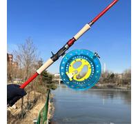 Puleggia per aquilone in cristallo con robusta struttura in ABS per un controllo efficiente della linea e uno svolgimento fluido in varie condizioni esterne (20 cm blu)