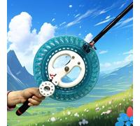Puleggia per aquiloni in ABS di cristallo, per uso esterno, per aquiloni e pesca, offre un controllo affidabile della lenza e riduce i grovigli durante le attività (blu, 22 cm)