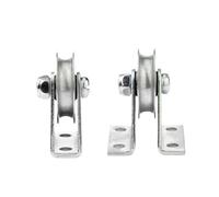 Puleggia per cavi a U in acciaio inossidabile per porte scorrevoli, resistente, 6 x 33 x 8 mm, rotolamento liscio, guida cavi in metallo, finitura argento