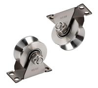 Puleggia per Cavi con Montaggio a Parete, Puleggia con 2 Cuscinetti a Sfera, Carrucola per Sollevamento, in Acciaio Inox 304, 48 mm, Tipo V per Funi da 12 mm, Portata 500 kg