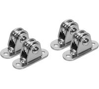 Puleggia per corde, pulegge di ribaltamento, 4 pezzi, blocco per bottiglie, puleggia con cuscinetto duplex, puleggia con cuscinetti a sfera, con 8 viti e 8 manicotti in plastica bianca, tirante per