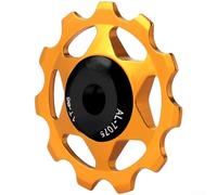 Puleggia per deragliatore in alluminio leggero, set 11t 13t con cuscinetti in metallo di precisione, struttura cava ruota guida per una tensione regolare della catena su strada MTB, colore oro 11T