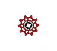 Puleggia per deragliatore in lega di alluminio 10T 12T con cuscinetti lisci per MTB e bici da strada, compatibile con 14T 16T (10T-Red)