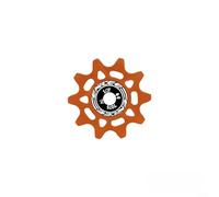 Puleggia per deragliatore in lega di alluminio 10T 12T con cuscinetti lisci per MTB e bici da strada, compatibile con 14T 16T (10T-arancione)