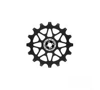 Puleggia per deragliatore per bicicletta in lega di alluminio con cuscinetti, ruota guida lavorata a CNC per bici da strada MTB, opzioni 10T/12T/14T/16T (12T-nero)