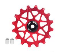Puleggia per deragliatore posteriore per bicicletta, 10T, 16T, con cuscinetto a sfera in porcellana e due boccole, adatta per sistemi di deragliatore multi velocità 6 12 velocità (16T rosso)