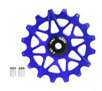 Puleggia per deragliatore posteriore per bicicletta, 10T, 16T, con cuscinetto a sfera in porcellana e due boccole, adatta per sistemi di deragliatore multi velocità 6 12 velocità (16T blu)
