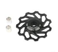 Puleggia per deragliatore posteriore per bicicletta, in lega di alluminio con cuscinetti a sfera per cambio senza cuciture (11T nero)