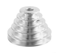 Puleggia per pagoda in alluminio, foro da 14 mm e 22 mm, ruota di trasmissione a 5 gradini per cinghia dentata a forma di V di tipo A, compatibile con albero motore a pressa da banco, argento, set da