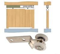 Puleggia per porta scorrevole con cuscinetti in metallo e ruote in plastica, progettato per porte scorrevoli lisce e applicazioni di armadi (A 4 pezzi)