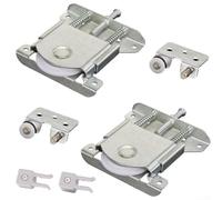 Puleggia per porta scorrevole con tampone di smorzamento, ruota a rullo in nylon resistente per armadio, armadio, hardware autopulente silenzioso, argento, 2 paia