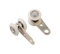 Puleggia per porta scorrevole resistente, con cuscinetti in metallo e doppie ruote in plastica, per applicazioni stabili su armadi e porte in legno (A 2 pezzi)